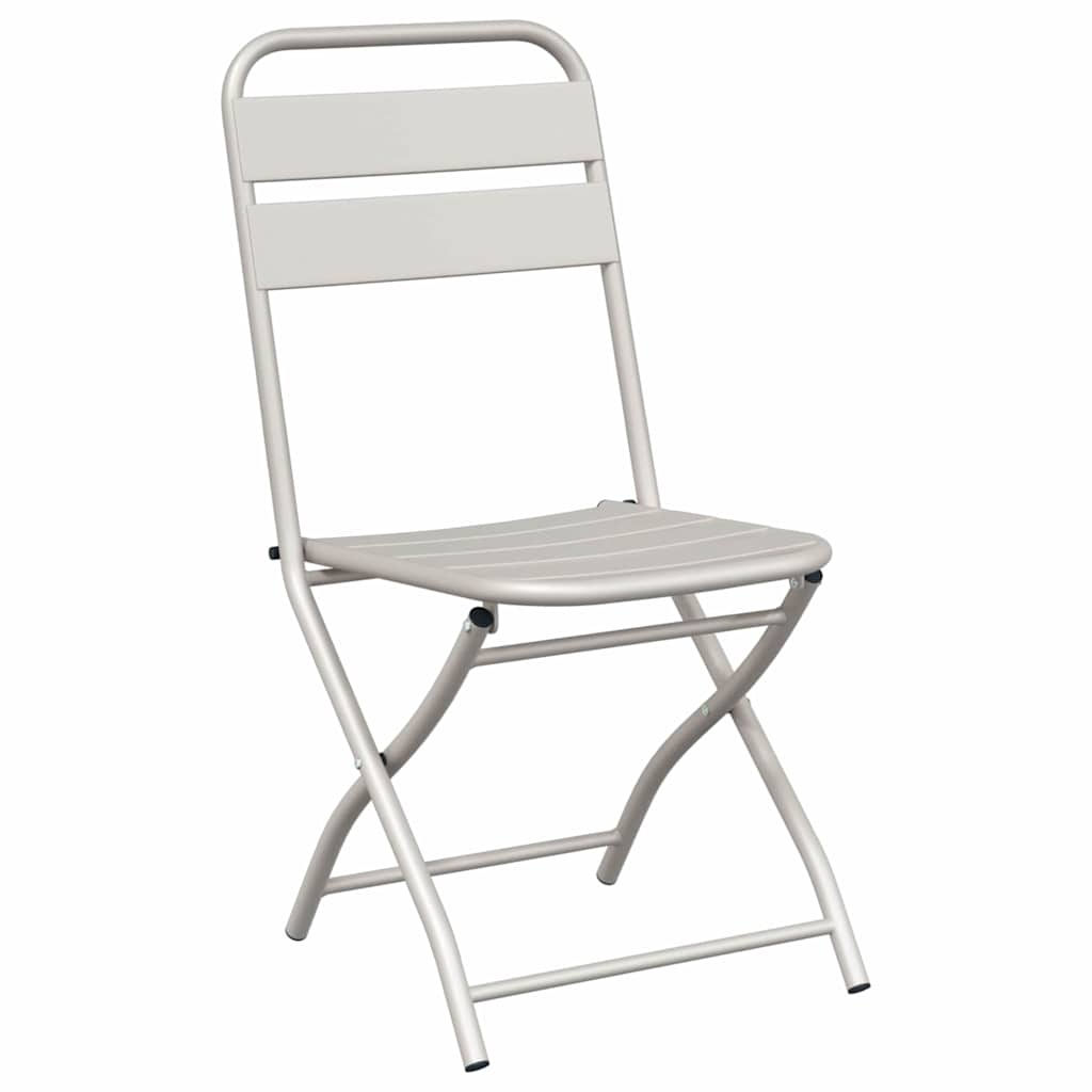 Garden Folding Chair Folding 2 pcs Beige 55 x 56.5 x 91cm Steel